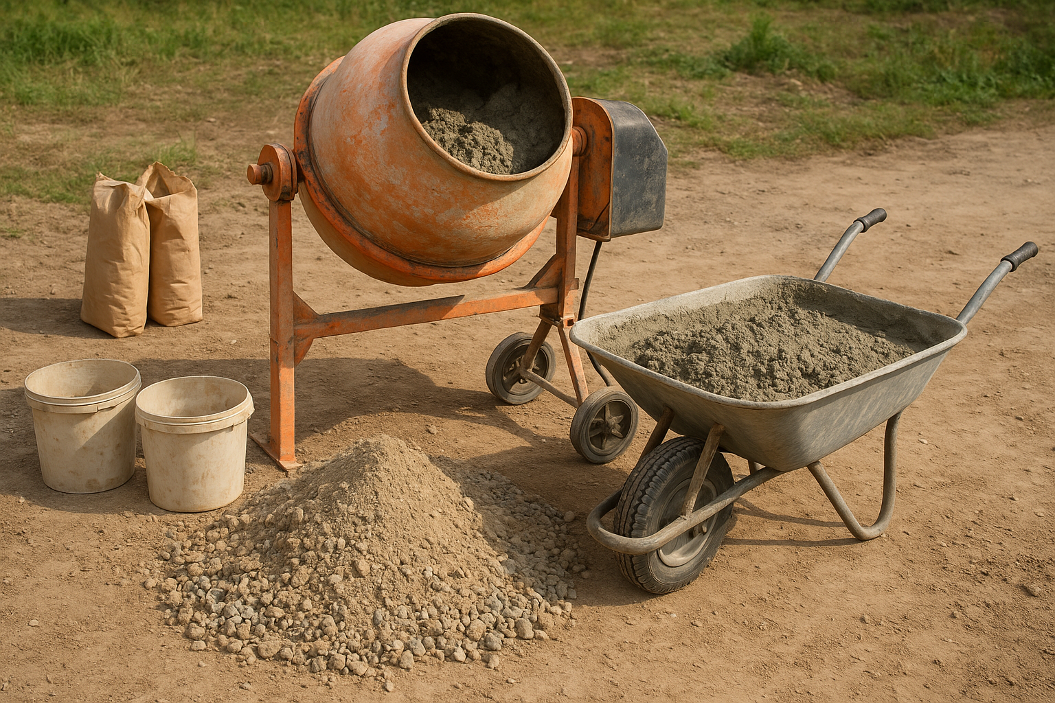 Image de couverture pour l’article "Dosage béton 350 kg avec mélange sable gravier : proportions exactes et méthode simple"