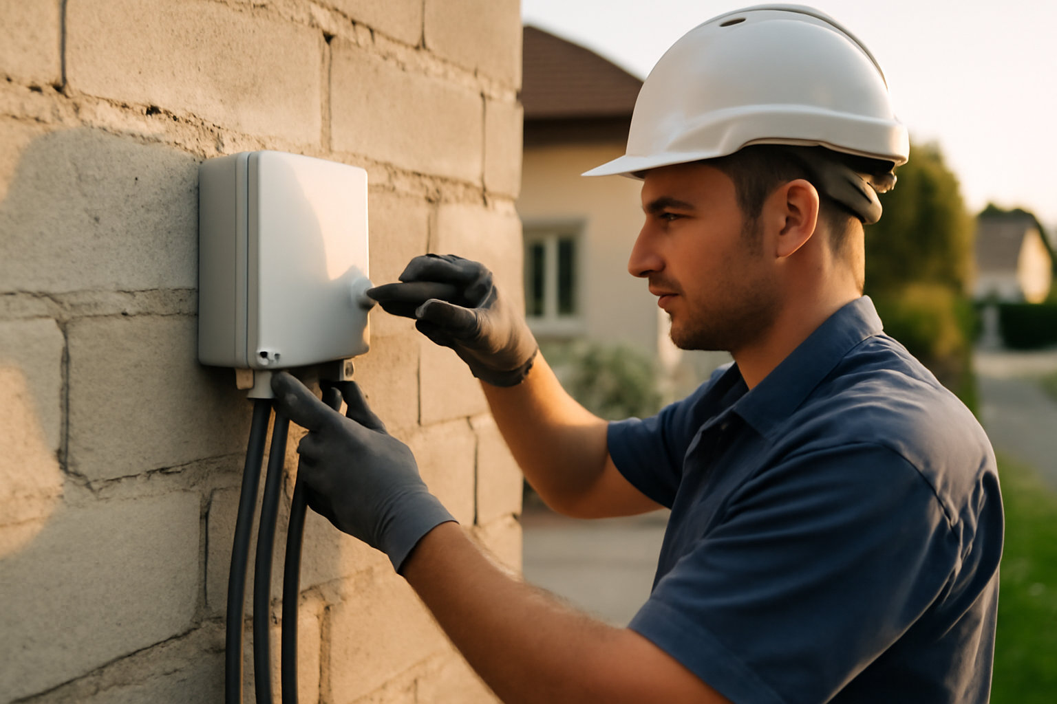 coffret etanche electrique exterieur IP65 gamme pro posé sur mur en extérieur