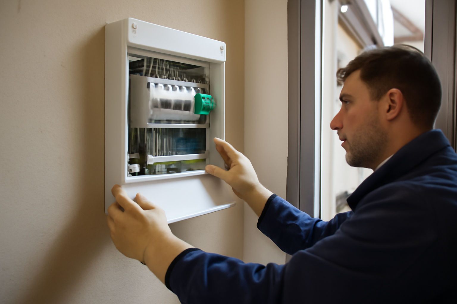 parafoudre tableau electrique installé sur rail DIN dans un tableau résidentiel