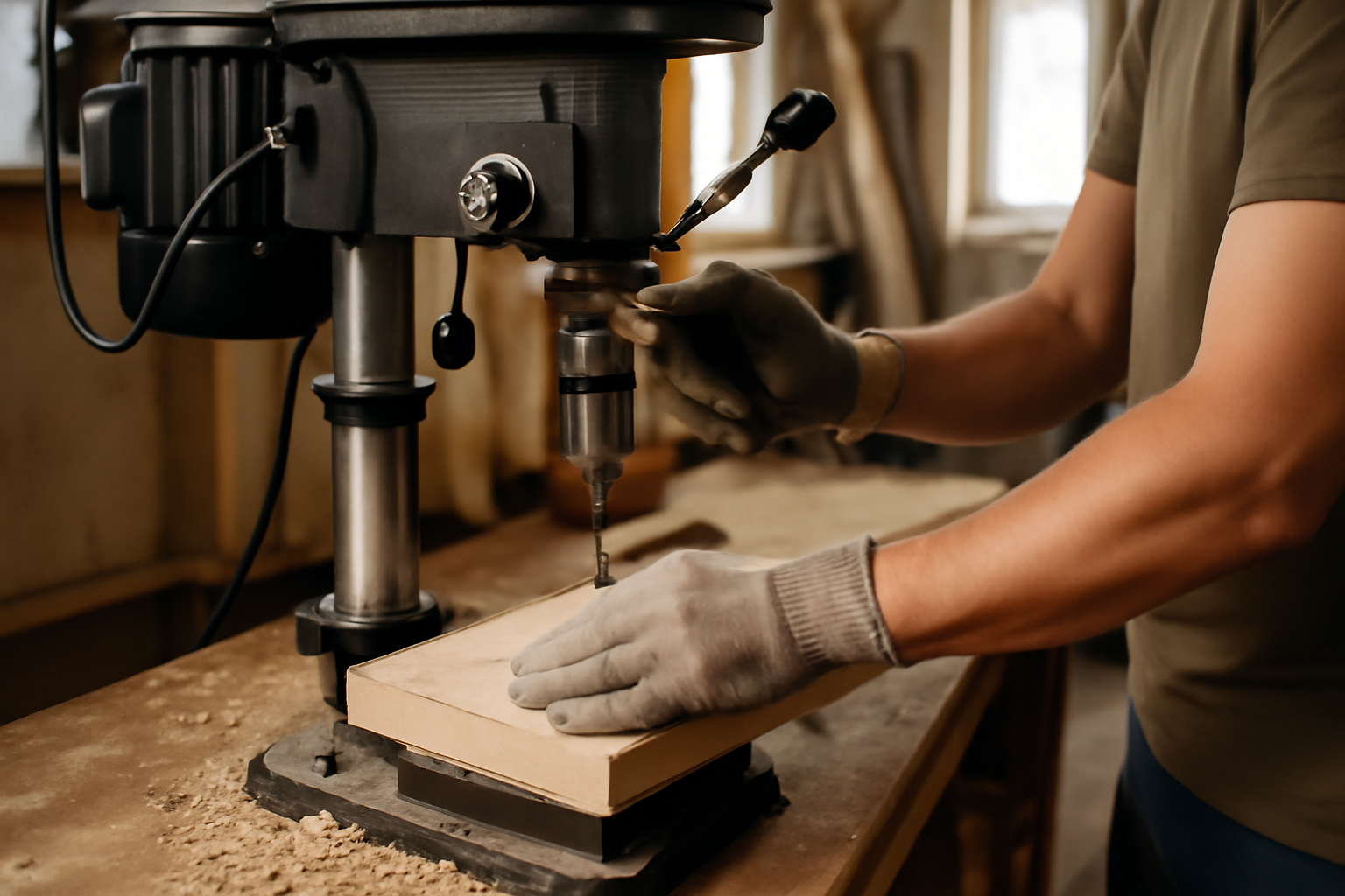 perceuse en colonne professionnelle sur établi atelier, guide d’achat