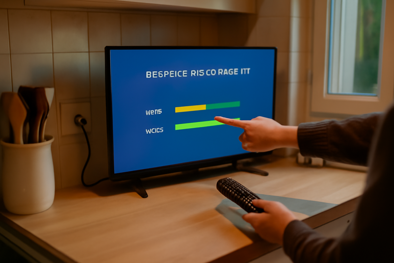 Contrôle du signal TNT sur téléviseur après branchement antenne tv avec câble coaxial