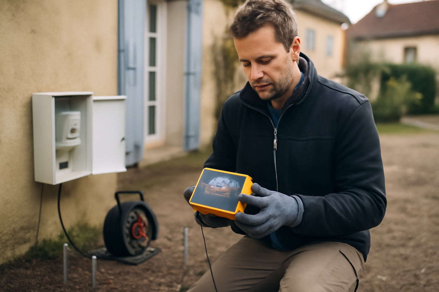 tester prise de terre : mesure de résistance sur piquet avec testeur